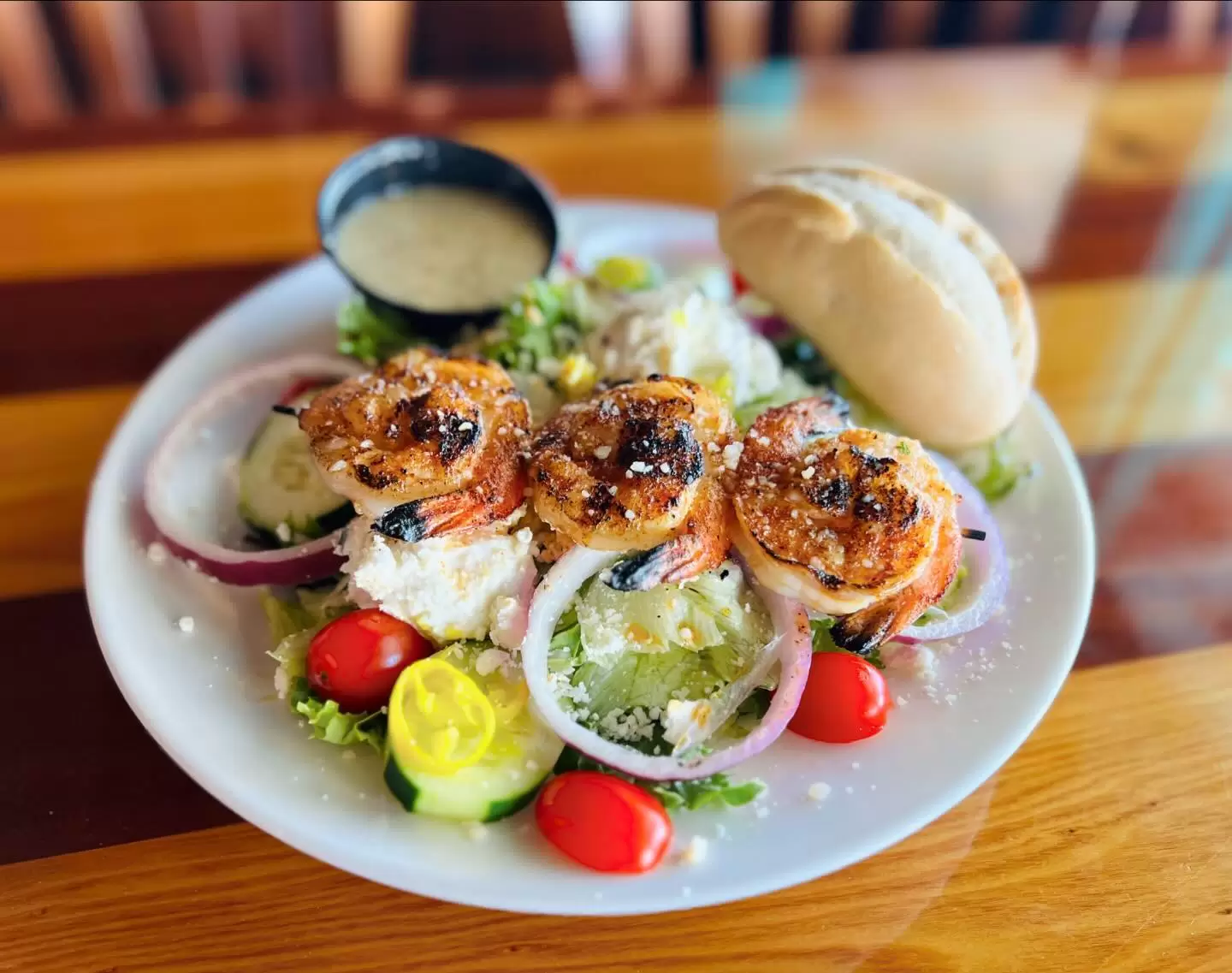 The Back Porch Shrimp Greek Salad