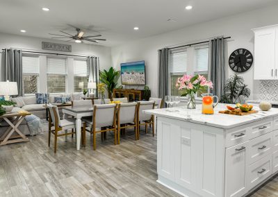 Sandy Shores, open concept kitchen, dining and living room