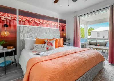 Sandy Shores, flamingo themed bedroom