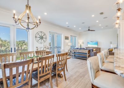 Aqua Grande, kitchen, dining room and living room open concept